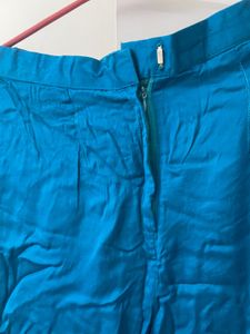 Blue V-Neck Kurta Pant Set