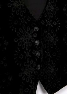 Black Velvet Patterned Vest
