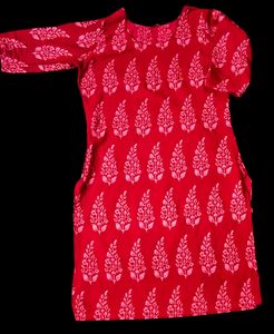 Red Print Kurtis - Set of 2
