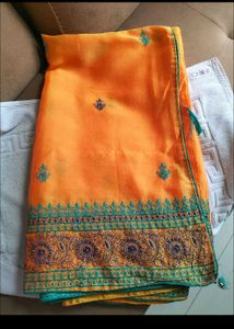 Orange Chiffon Saree