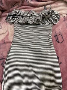 Striped Off-Shoulder Bodycon Dress