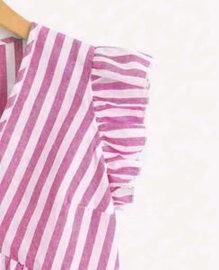Striptered Ruffle Top