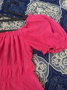 Hot Pink Off-Shoulder Top