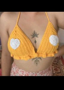 Combo Of 3 Crochet Heart Bikini Top