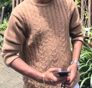 Brown Cable Knit Sweater