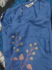 Blue Embroidered Tunic Dress