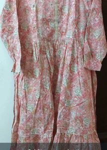Embroidered Neck And Long Kurti