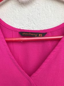Pink Puff Sleeve Summer Dress