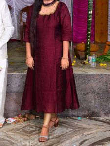Elegant Maroon A-Line Dress