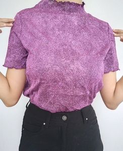 Glam Purple Glitter Top...New.. Unused..