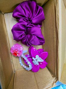 Scrunchie &amp; Flower Hair Clip Sets