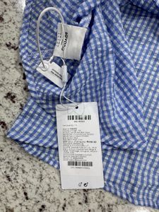 Blue Gingham Mini Dress