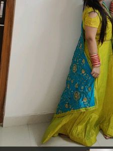 Lemon Green Colour Traditional Kurta With Duppatta
