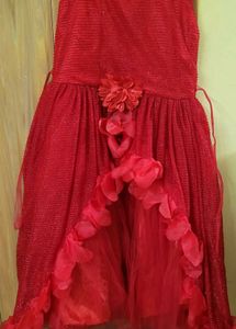 Red Dress with Flower Detail