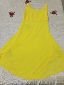 Yellow Middi Dress Can Wear With Jeans