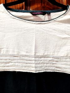 RANGMANCH OFF-WHITE &amp; BLACK KURTI