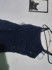 Sparkly Navy Peplum Tank
