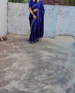 Elegant Navy Blue Saree