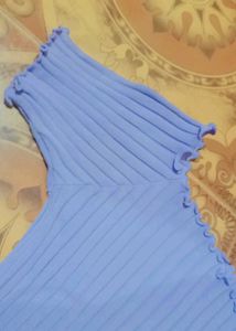 Cute Periwinkle Ribbed Crop Top