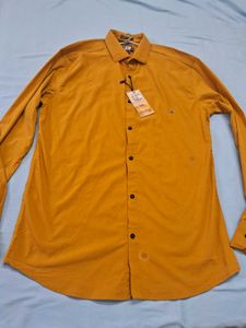 Mustard Button-Down Shirt With Tag