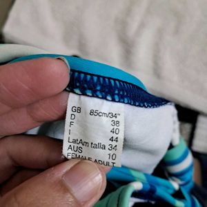 Y2k Striped Halter Neck Bikini Top