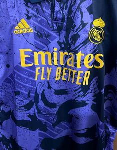 ADIDAS REAL MADRID PURPLE DRAGON JERSEY SIZE -L