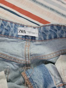 Zara High Waisted Ripped Jeans