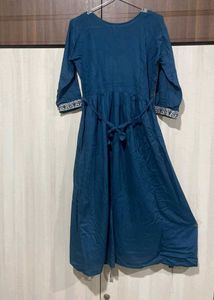 Embroidered Teal Anarkali Frock Suit