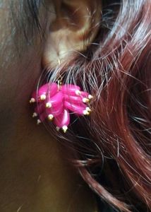 Pink Floral Earrings