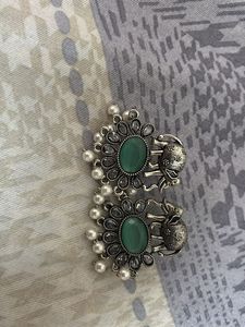 Elegant Green Stone Earrings