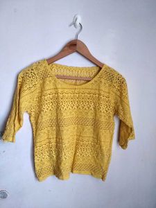 Beautiful Yellow Lace Top