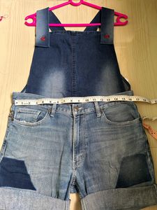 Denim Dungree Shorts