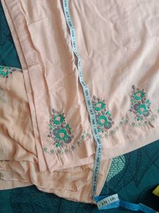 Elegant Embroidered Kurta Set Peach