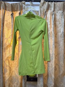 Turtle Neck Ruched Mini Dress