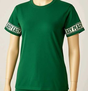 Green T-Shirt with "EASY PEASY" Sleeve