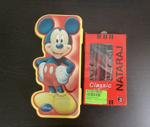 MickeyPencil Box,Nataraj Pen,LCDwritingtabletCombo