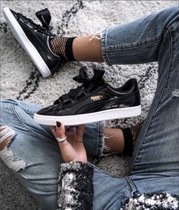 Puma Women&#39;s 🖤🩶Basket Heart Sneakers🖤🩶