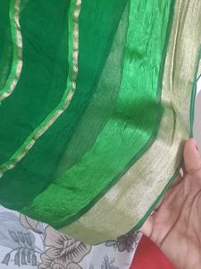 Green Saree  velvet border