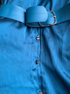 Teal Belted Zara Shirt Dress