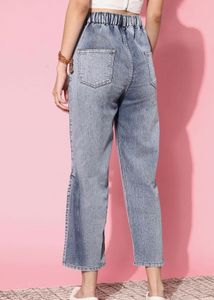 Distress light faded pure cotton stretchable jeans