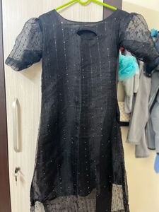 Sparkle Sheer Black Tunic