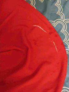Red Knee Length Skirt