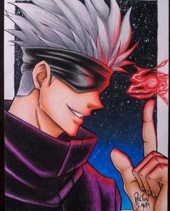 A3 Size Oil Pastel Gojo Drawing