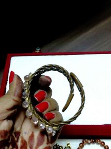 Beaded Shiny Bangle Bracelet