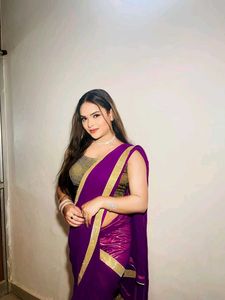 Purple &amp; Gold Saree Blouse Combo