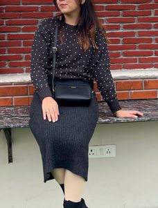 Woolen Skirt And Sweater Coord