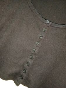 Forever 21 Deep Neck Full Sleeve Top