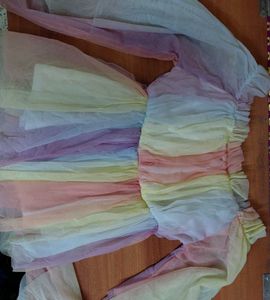 Rainbow Tulle Mini Dress