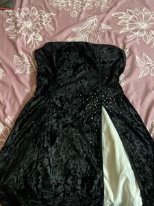 Elegant Black &amp; White Flared Barbie Gown