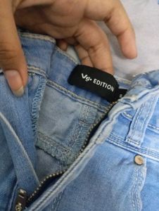 Distressed Denim Mini Skirt